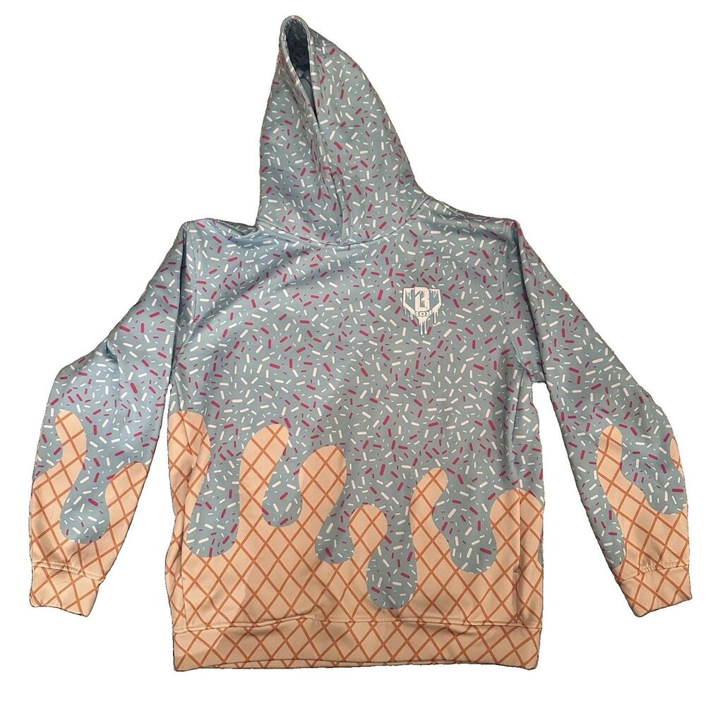 Baseball Lifestyle 101 Ice Cream Hoodie Youth Large Cotton Candy Blue BL101